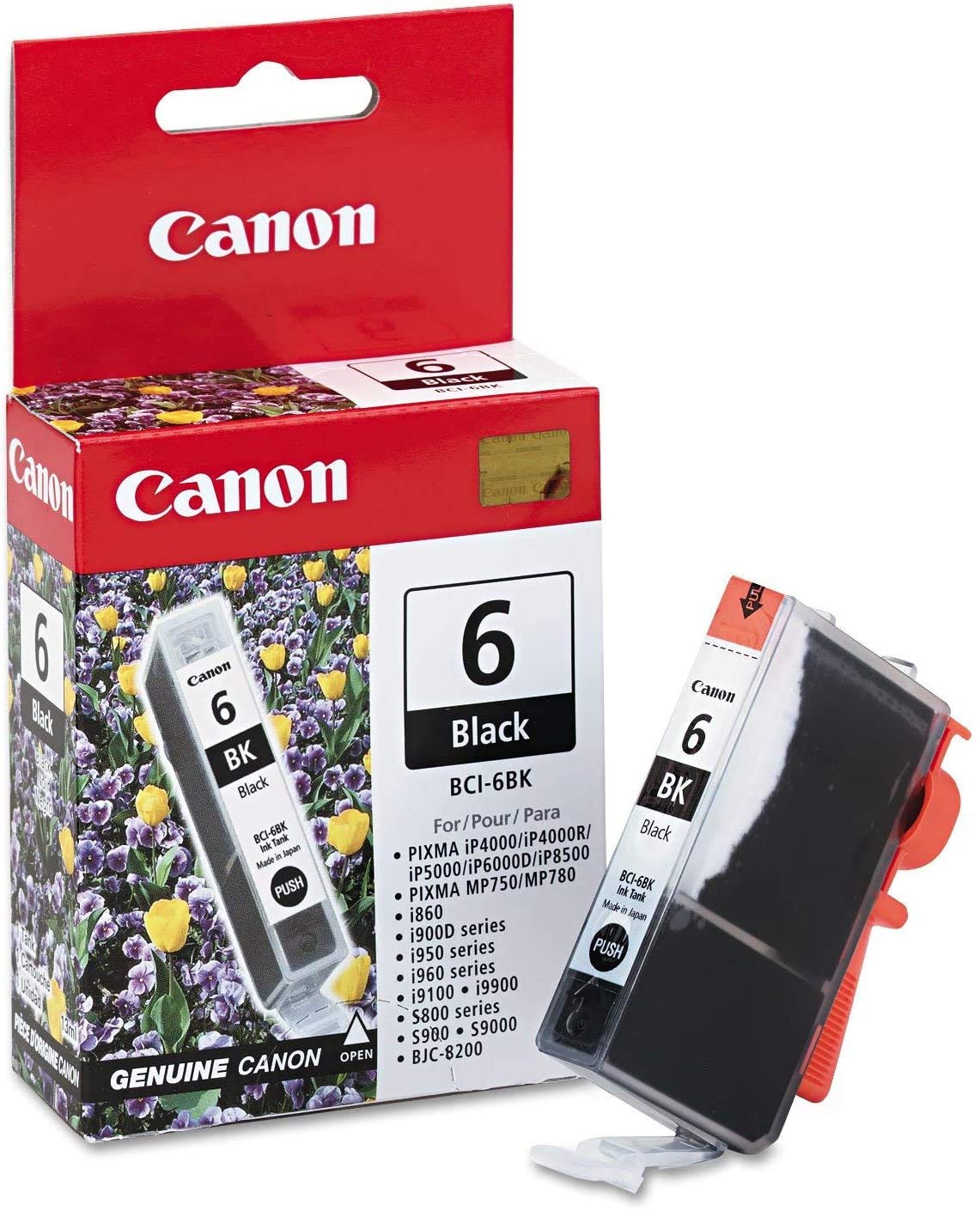 Canon 2 Pack BCI-6BK Black Ink Tank for Select i Series, S Series, PIXMA IP and MP Series Printers and The BJC 8200 Printer