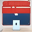 WESAPPINCcomputer Monitor Dust Cover for iMac 24”, PU Leather Protective Screen Dust Cover Sleeve with Rear Pocket Compatible with iMac 24 inch