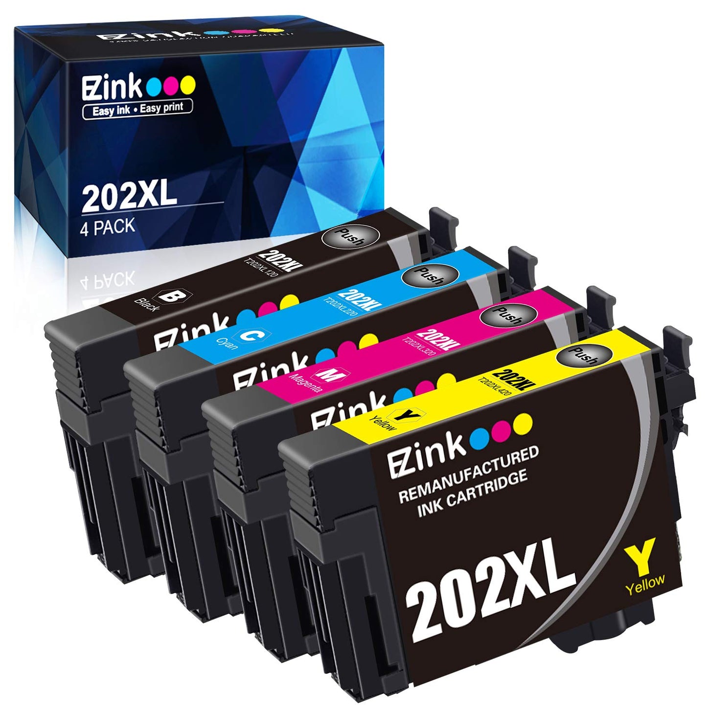 E-Z Ink (TM) Remanufactured Ink Cartridge Replacement for Epson 202 XL 202XL T202XL T202 to use with WF-2860 XP-5100 All-in-One Printer (1 Black, 1