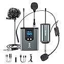 ttstar Wireless Microphone System Headset/Stand/Lavalier Mic with Rechargeable Bodypack Transmitter Receiver for PA Speaker, Camera, Recording