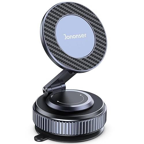 Jononser Suction Phone Mount for Car Dashboard/Windshield - 360°Adjustable Magnetic Phone Holder for Car, Foldable Car Phone Holder for iPhone