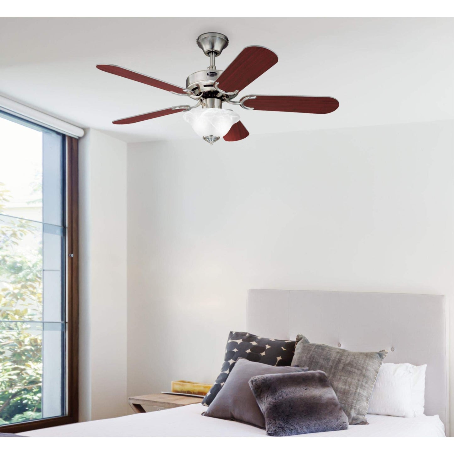 Westinghouse Lighting 7237500 RICHBORO SE Indoor Ceiling Fan with Light, 42 Inch, Brushed Nickel