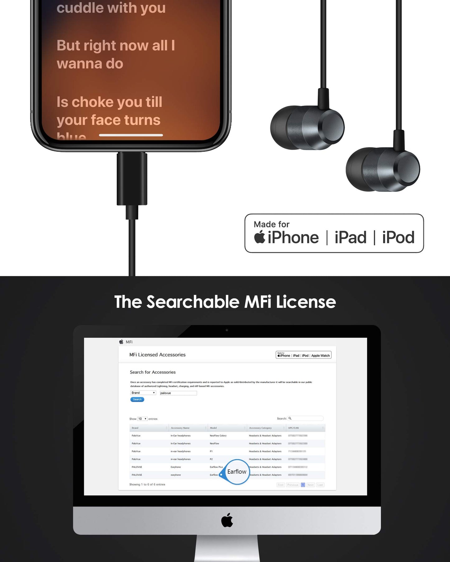 PALOVUE Lightning Headphones Earbuds Earphones with Microphone Controller MFi Certified Noise Isolation Compatible iPhone 14 13 12 11 Pro Max iPhone…