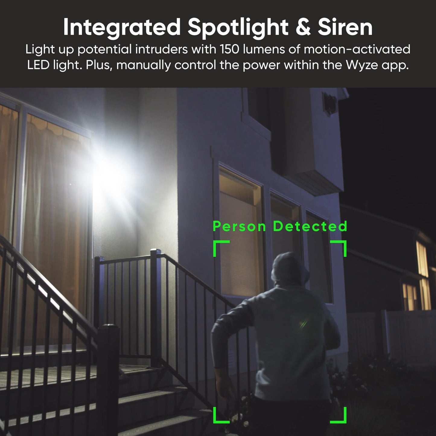 WYZE Battery Cam Pro, Wireless, No Hub, 2K HDR IP65 Outdoor/Indoor Smart Security Camera, Color Night Vision, Integrated Spotlight & Siren