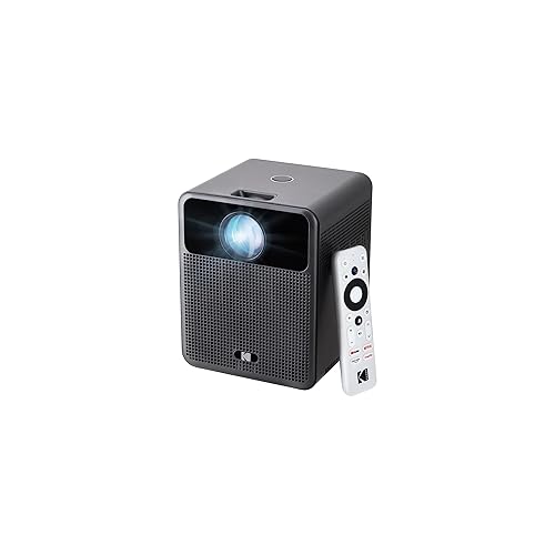 KODAK FLIK HD10 Smart Projector | Android TV 1080P FHD Video Projection System with Google Assistant, Wi-Fi, Bluetooth 5.0, HDMI, USB, Aux & Built-in