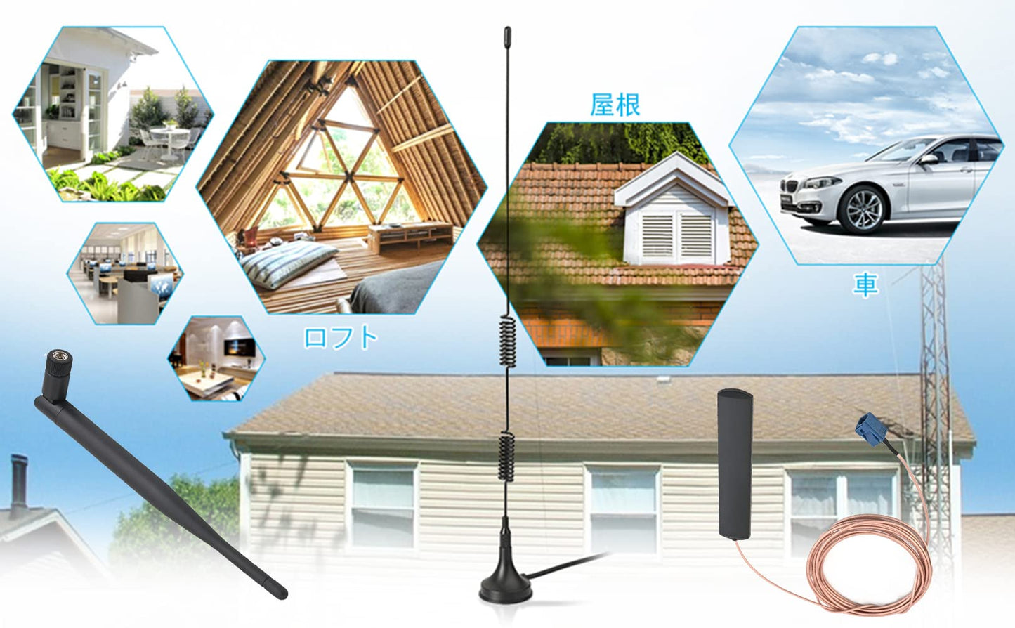Othmro GSM Antenna 700-2700Mhz 3DB 70mm 1PCS,SMA Male Right Angle Elbow Connector for WiFi Router Booster