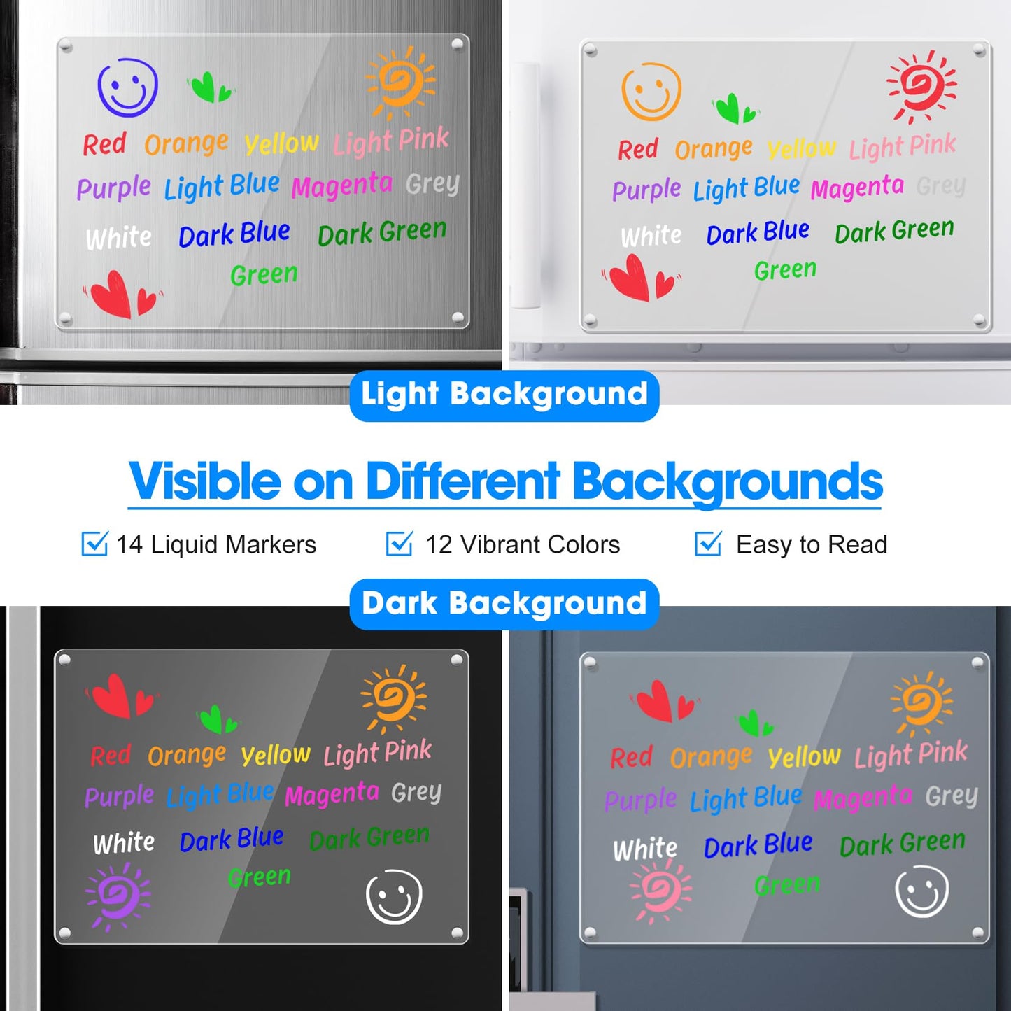 Liquid Chalk Markers for LED Drawing Note Board Acrylic Calendar Planning Board Clear Glass Dry Erase Whiteboard Window Mirror Christmas Holidays