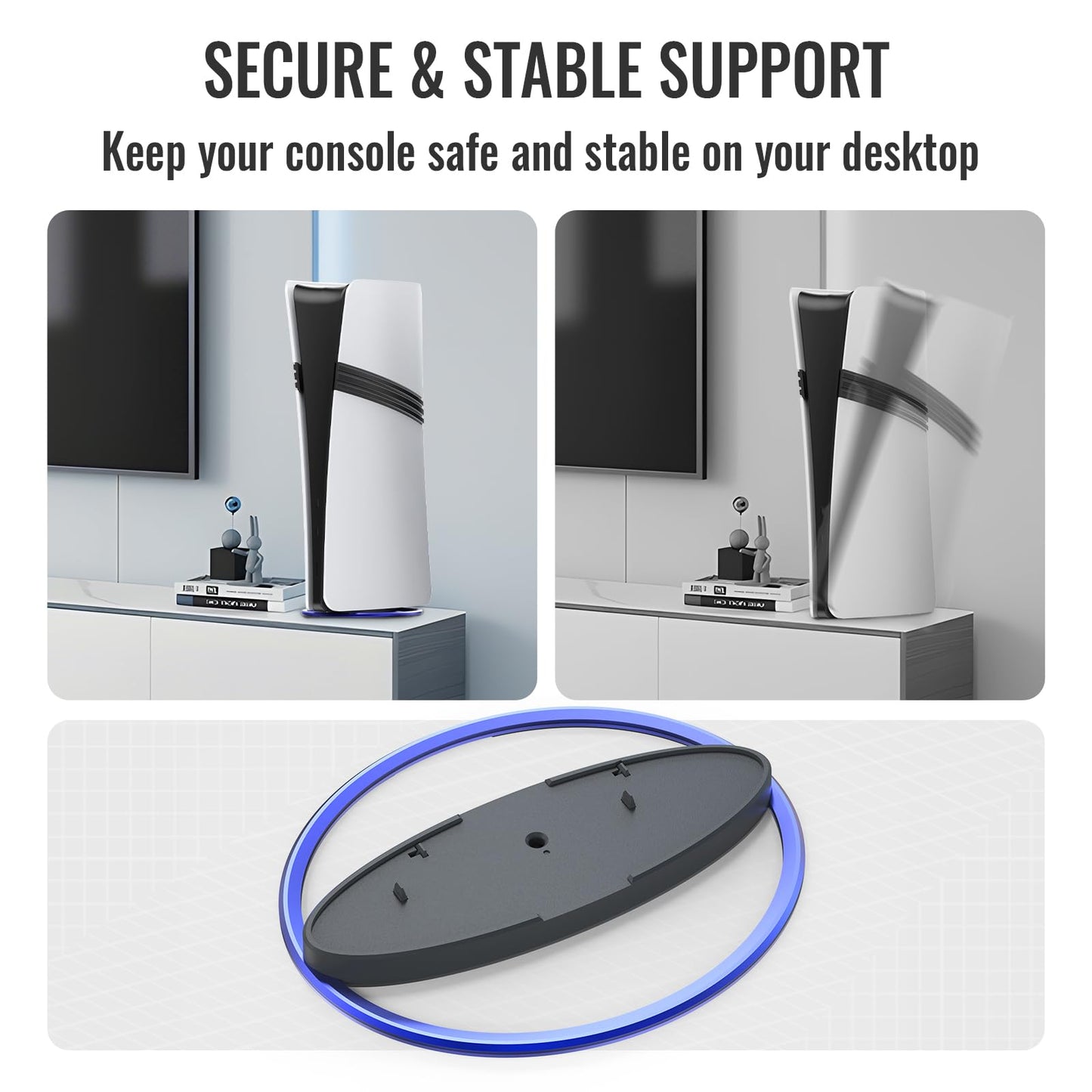 GAMFAMI Vertical Stand Compatible with PlayStation 5/PS5 Slim/PS5 Pro Consoles - PS5 Base Accessories (Blue)