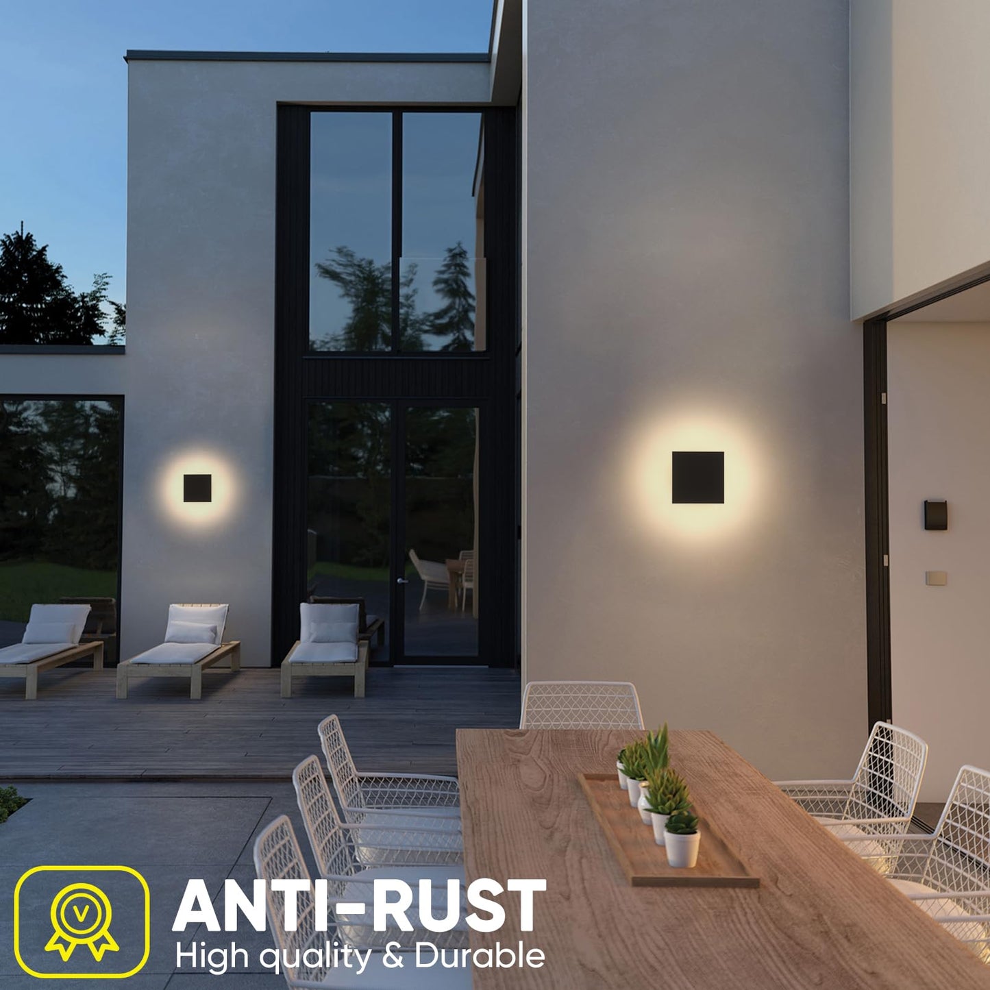 Aoceley 2 Packs LED Wall Light Outdoor Indoor Modern Wall Sconce Mini Wall Sconce Black Modern Outdoor Wall Lights Aluminum Porch Lights Outside Wall