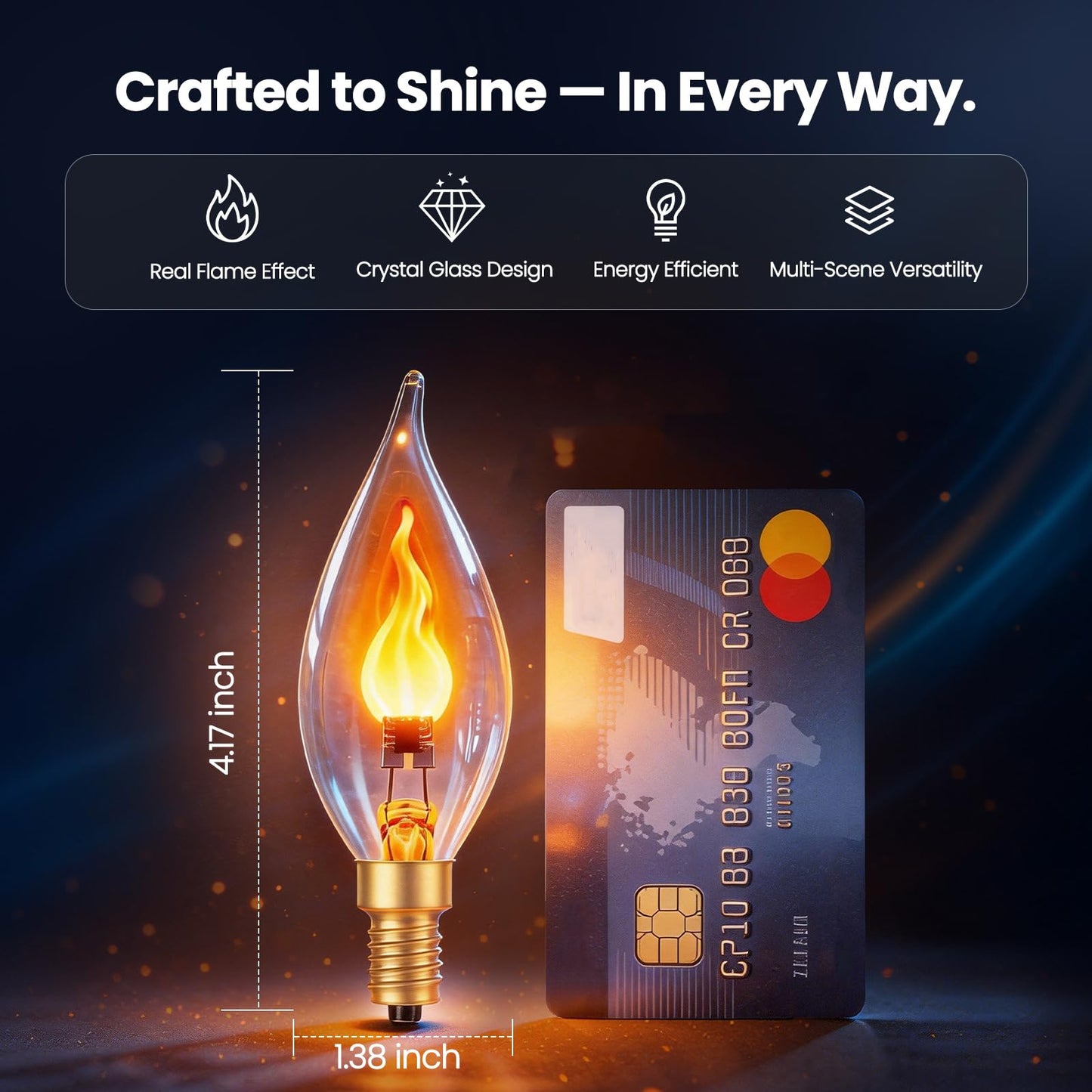 Vicstone LED E12 Flickering Light Bulb, Realistic Flame Light Bulbs