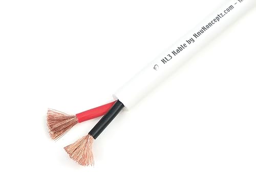 KnuKonceptz CL2/CL3 Home Theater in Wall 10 Gauge OFC White Speaker Wire 100' 10/2 AWG