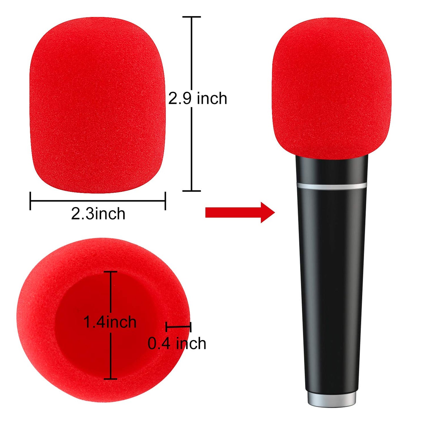 Augshy Microphone Covers Foam,20 Pack Thick Handheld Stage Microphone Windscreen Microphone Cover Foam Karaoke DJ Microphone Covers Disposable(10