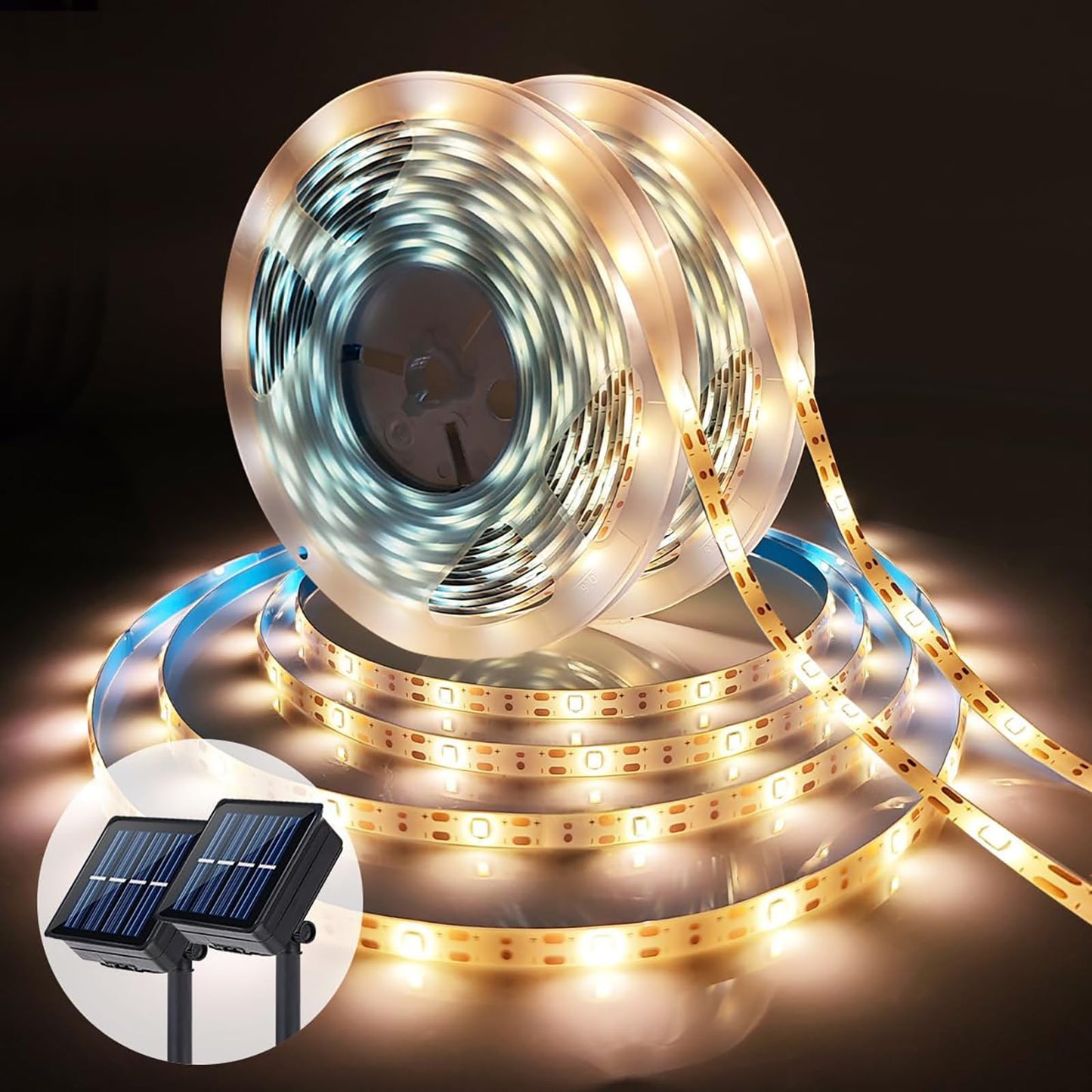 Ousam Led Solar Rope Lights Outdoor Waterproof 10FT Cuttable Solar Strip Light Dusk to Dawn with 8 Modes Tape Decorative Lighting for Outside,Sign