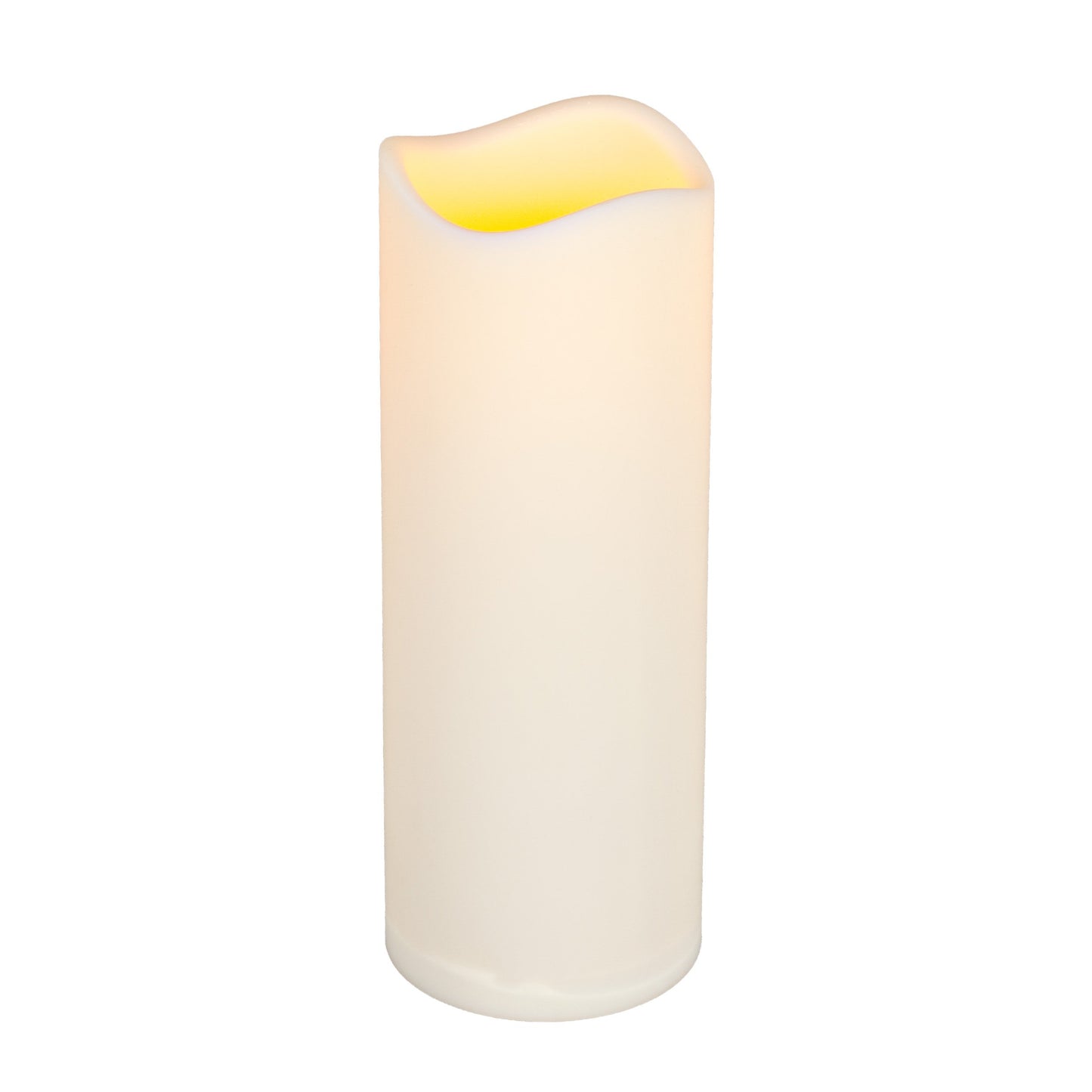 Everlasting Glow LED Indoor/Outdoor Candle With Timer, Bisque, 8" Tall X 3" Diameter