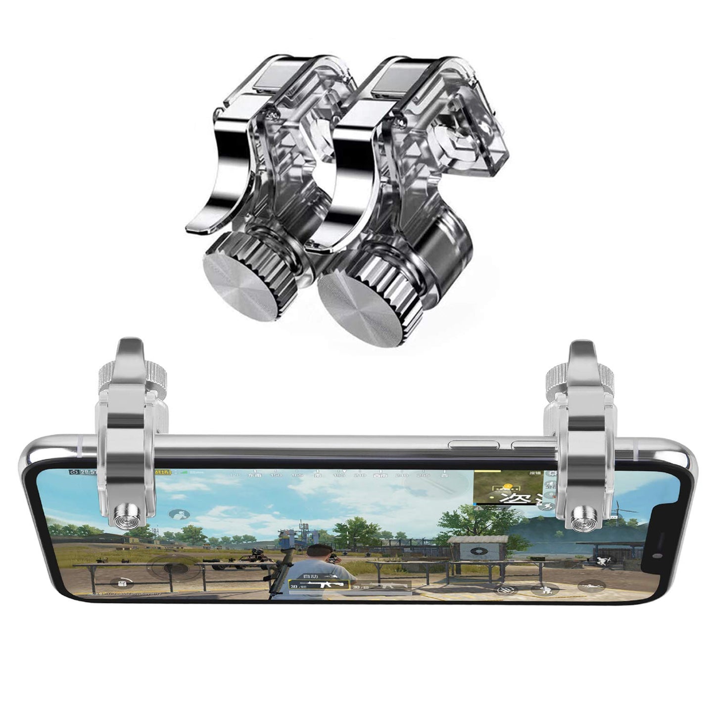 Newseego for Mobile Game Controllers, Phone Triggers for Mobile Phone, Sensitive Controller Joysticks Aim & Fire Trigger Keys for Rules of Survival (1