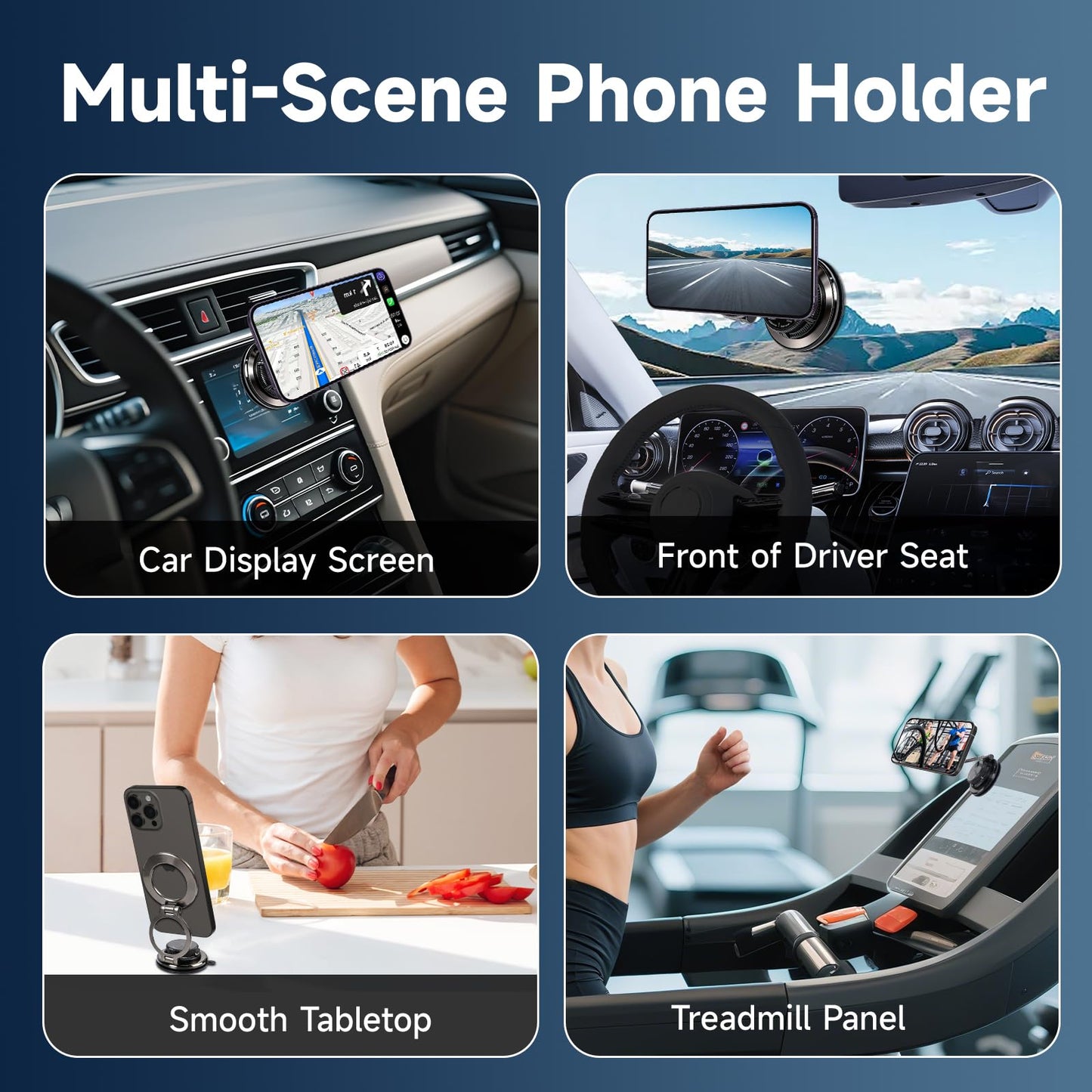 CHTXXLSZ MagSafe Car Phone Holder, Strong Suction Cup 360° Adjustable Magnetic Phone Mount for Dashboard Windshield, Universal Car Phone Stand