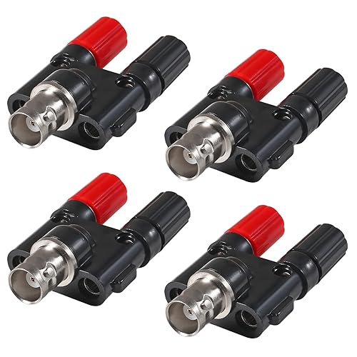 DIANN 4pcs BNC Female Plug to 2X 4mm Dual Banana Female Connector BNC Banana Adapter RF Coax Coaxial Splitter