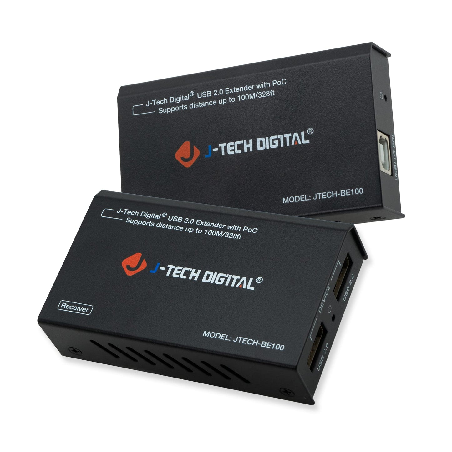 J-Tech Digital USB Over Ethernet Extender USB Balun Over cat5e cat6 99m/328ft PoC, Play and Plug, No Driver Needed, USB2.0 for Game Controller, MAC