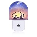 Uiaoiais Night Light Plug into Wall Birth of Jesus in Bethlehem Night Light with Dusk to Dawn Sensor Night Light for Kid Girls Boys Women Men Room
