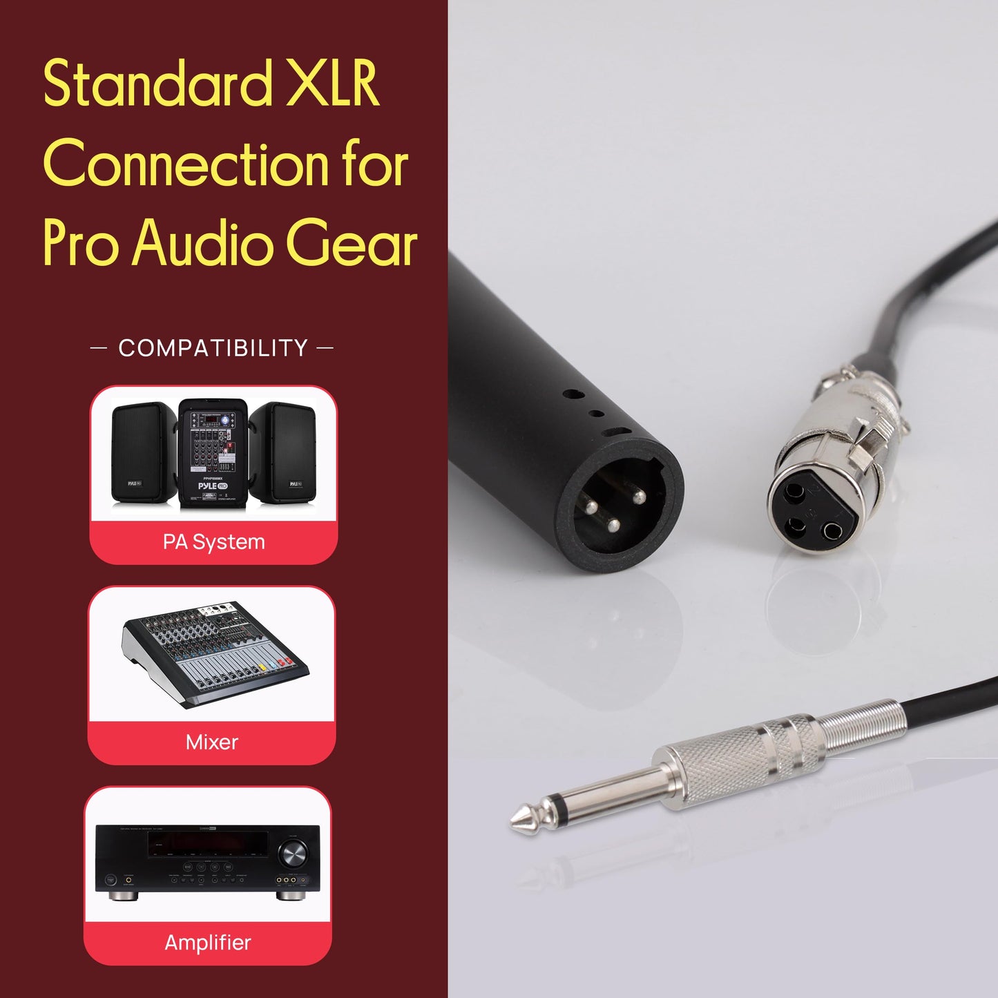 Pyle Professional Dynamic Vocal Microphone - Moving Coil Dynamic Cardioid Unidirectional Handheld Microphone with ON/OFF Switch Includes 15ft XLR