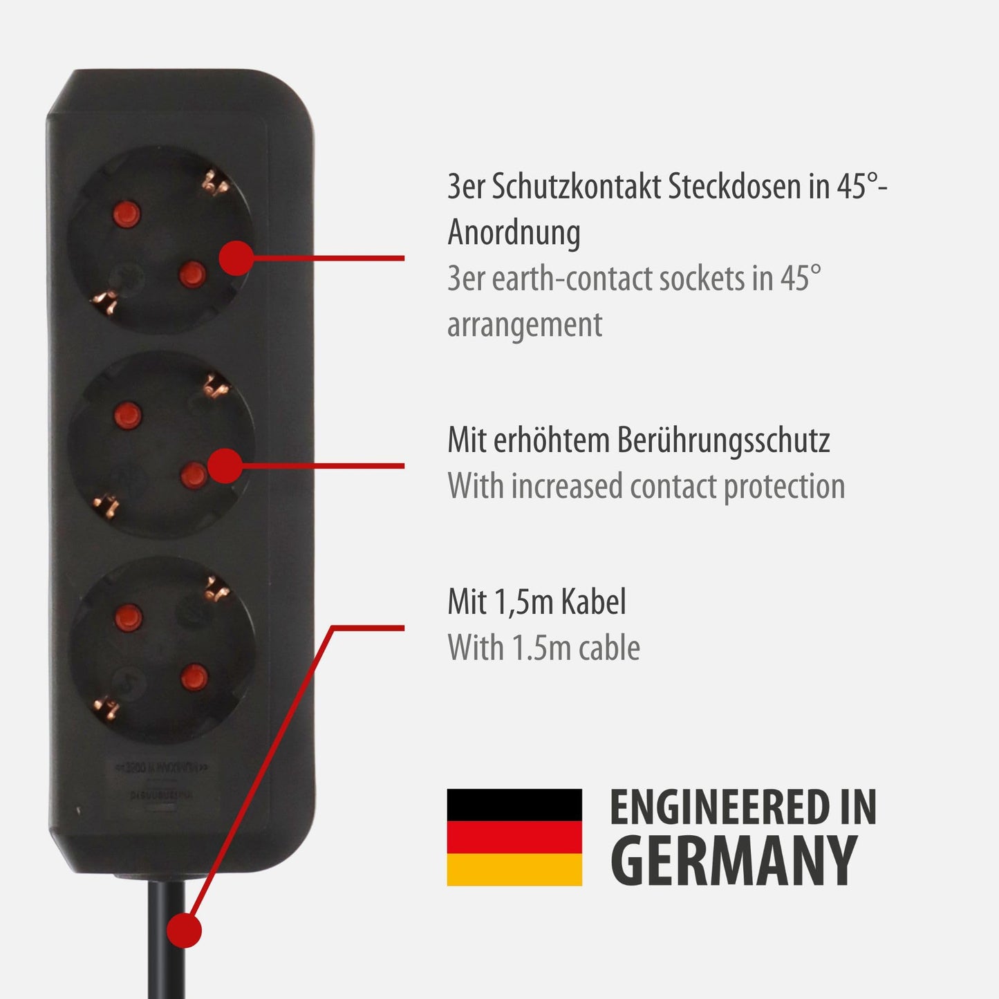 Brennenstuhl Eco-Line - Surge Protectors (Black)