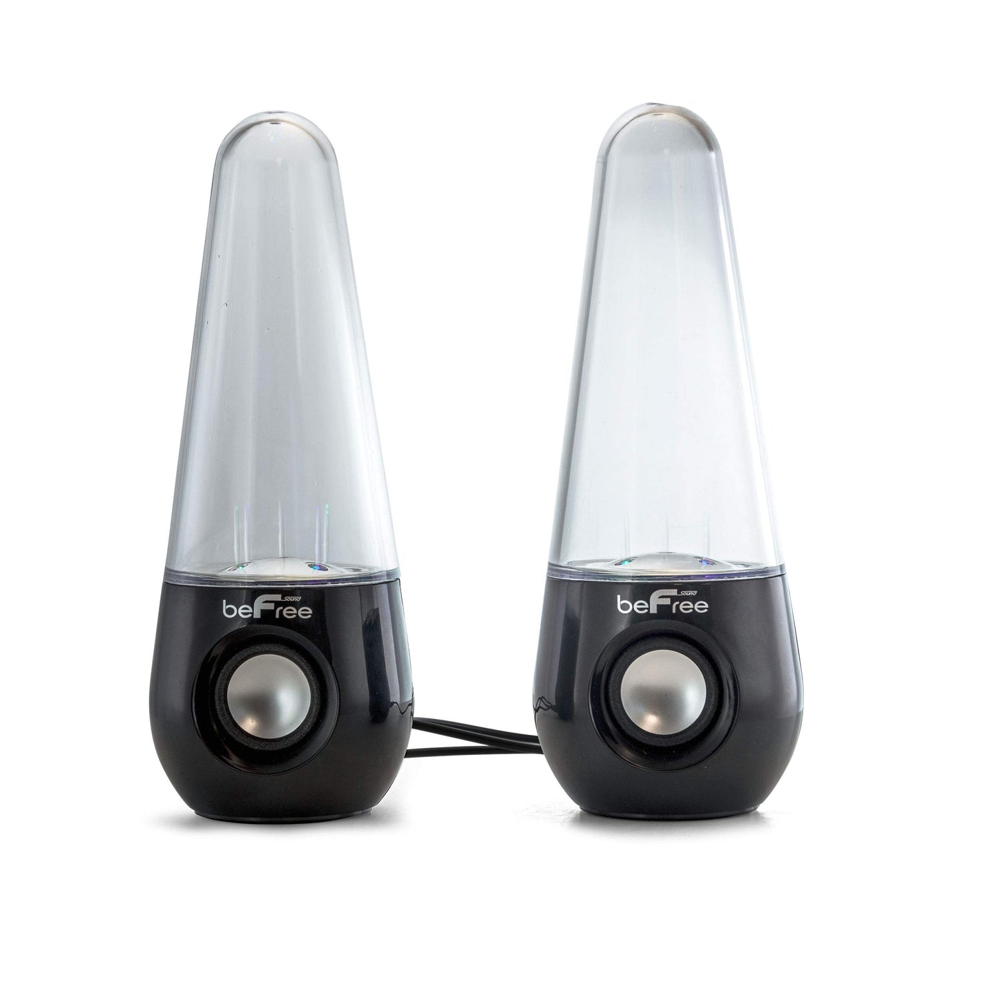 beFree Sound Bluetooth LED Dancing Water Multimedia Speakers in Black, (BFS-Shelf Speaker)
