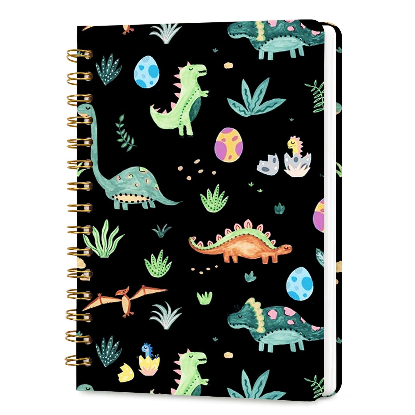 Hllwxrk Lined Spiral Journal Notebook for Work A5, 160 Pages, Dinosaur