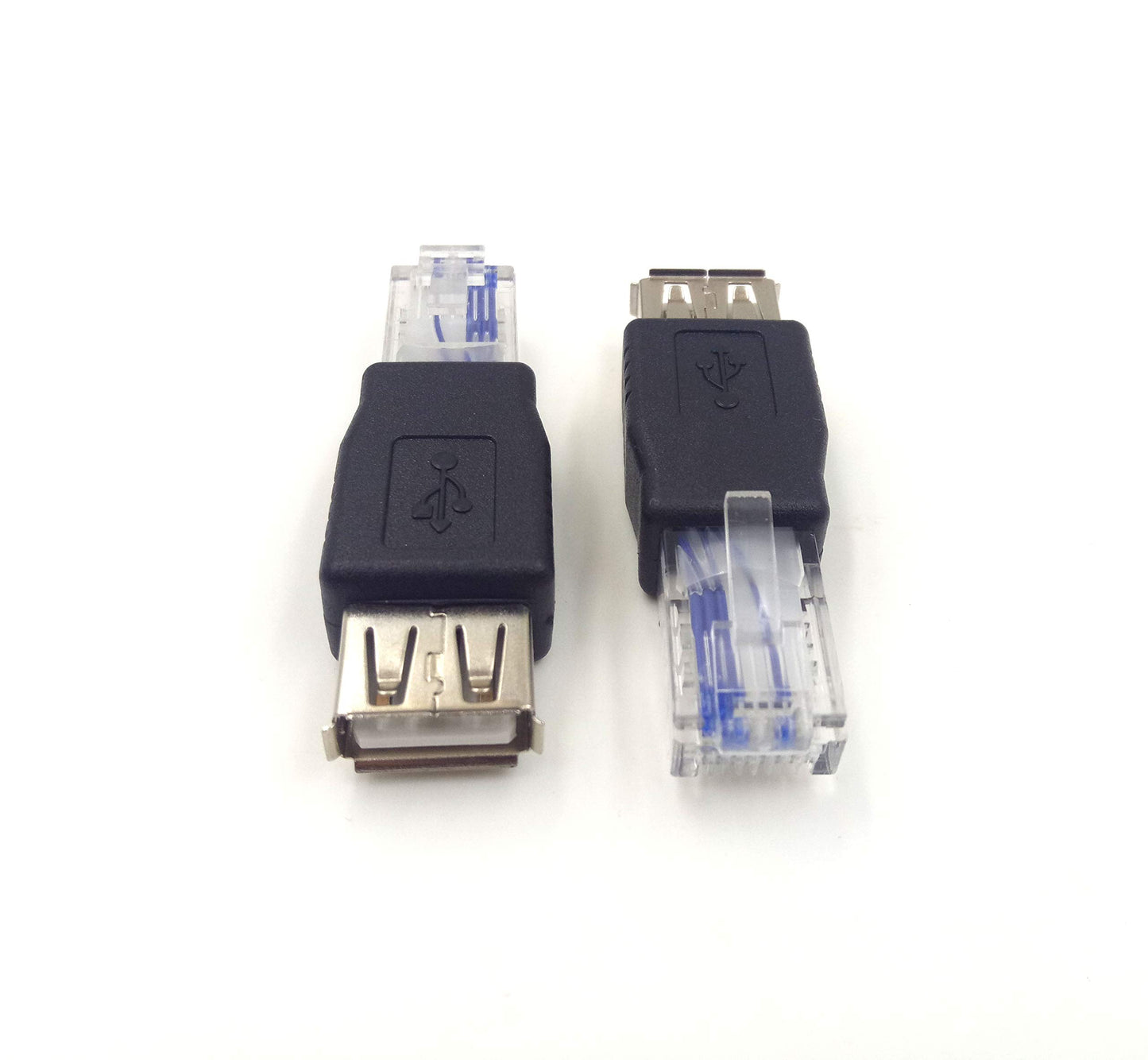 Haokiang (2-Pack) USB - RJ45, USB2.0 A Female to RJ45 Ethernet Male AF-8P8C Connector, USB Transfer Network Plug Adapter