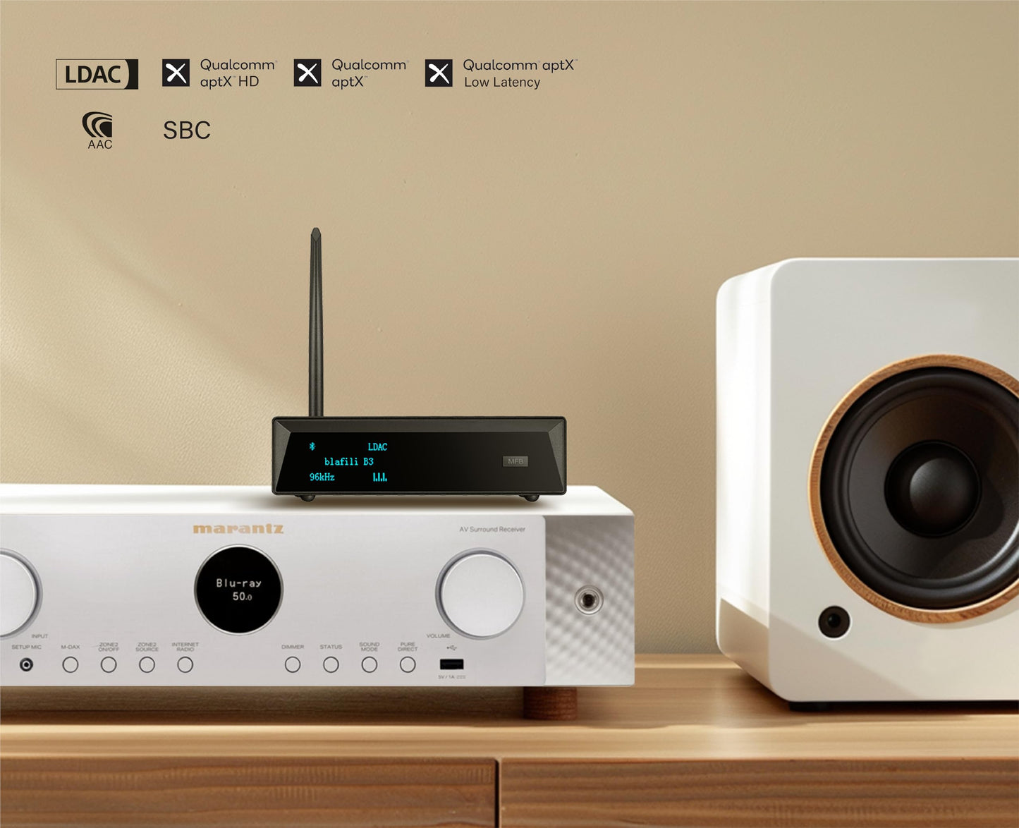 blafili B3 Professional XLR Bluetooth v5.1 Music Receiver, LDAC & aptX HD Streamer, Built-in ESS DAC, Analog RCA, Digital Optical and COAXIAL Outputs