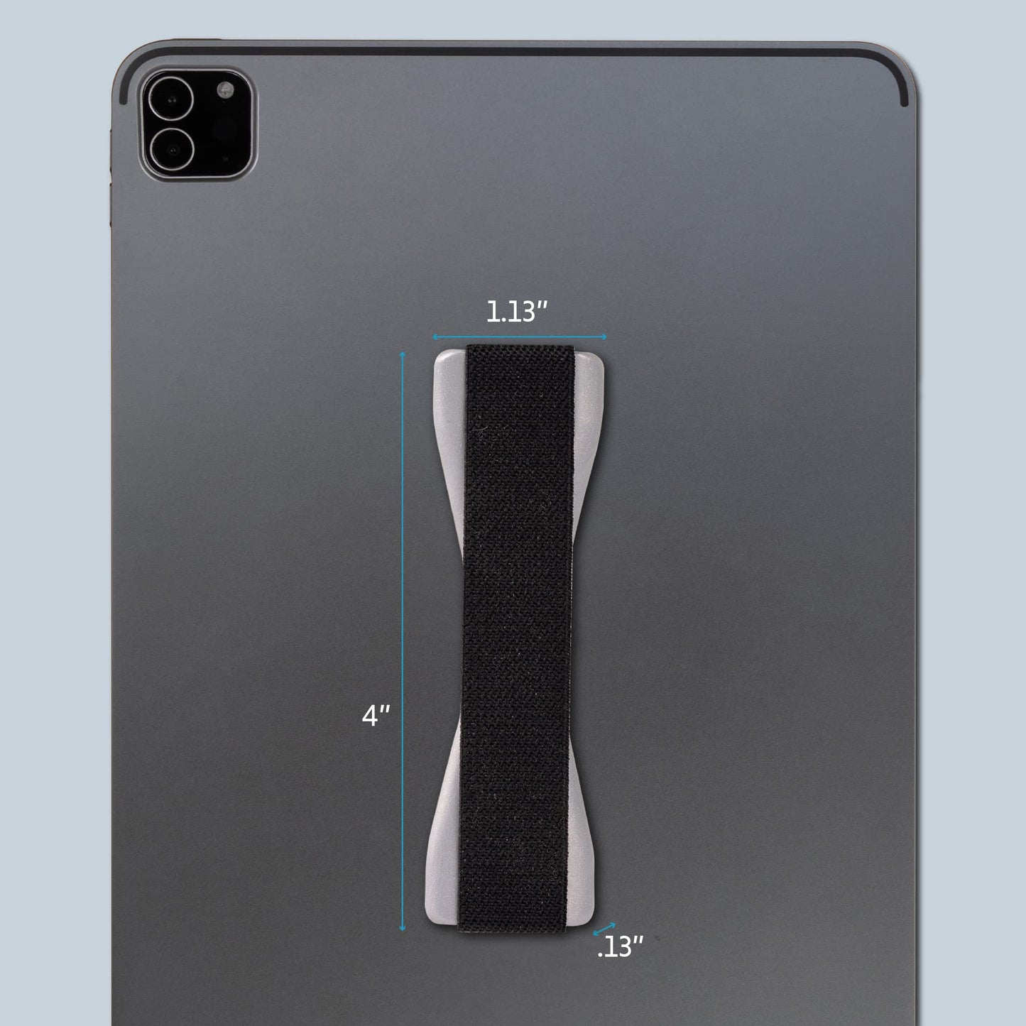 LOVEHANDLE Tablet/XL Grip for Most Tablets and Large Smartphones - Black Elastic Strap Finger Grip with Grey Base (LHT-01-Grey)