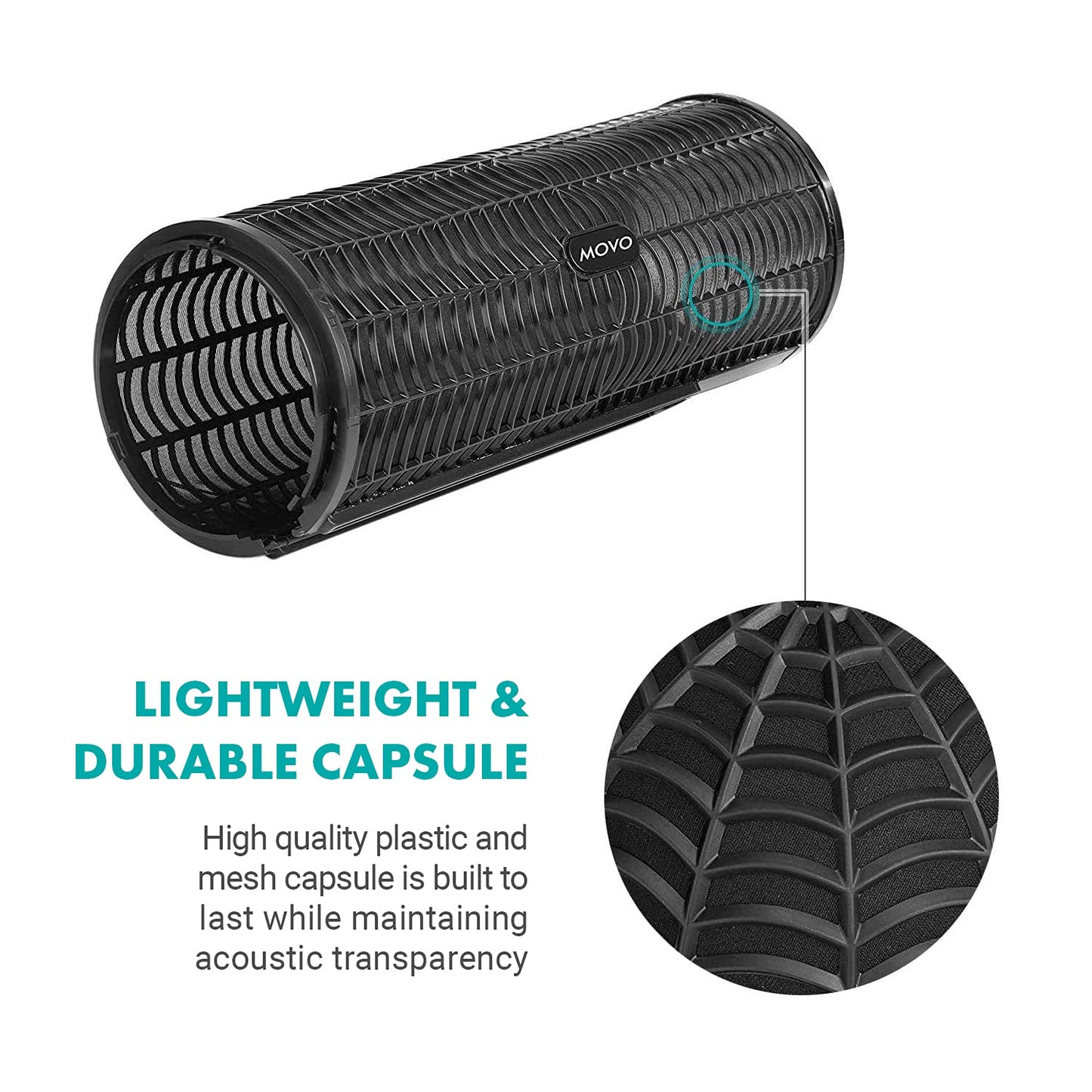 Movo BWS1000 Blimp Wind & Vibration Protection System for Shotgun Microphones - Features 12-point Internal Shockmount, Integrated XLR Cable, Furry