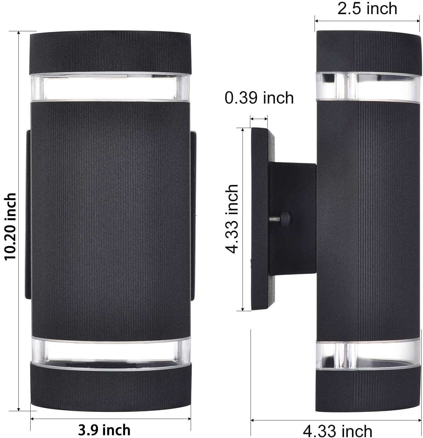 rosykite Porch Lights Outdoor Dusk to Dawn, Aluminum Outdoor Wall Light Fixture 6000K, Waterproof Wall Lamp Up and Down Lights Exterior Sconce Wall