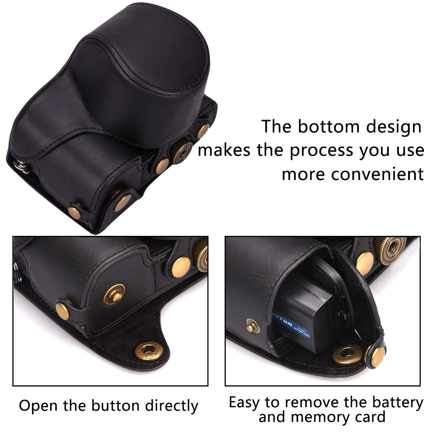 Hargedis XEVN for sony a6400 case,for sony a6300 case,Premium PU Full Body Leather Camera Case Bag for sony alpha a6300 a6000 a6100 a6400 Fit 16-50mm