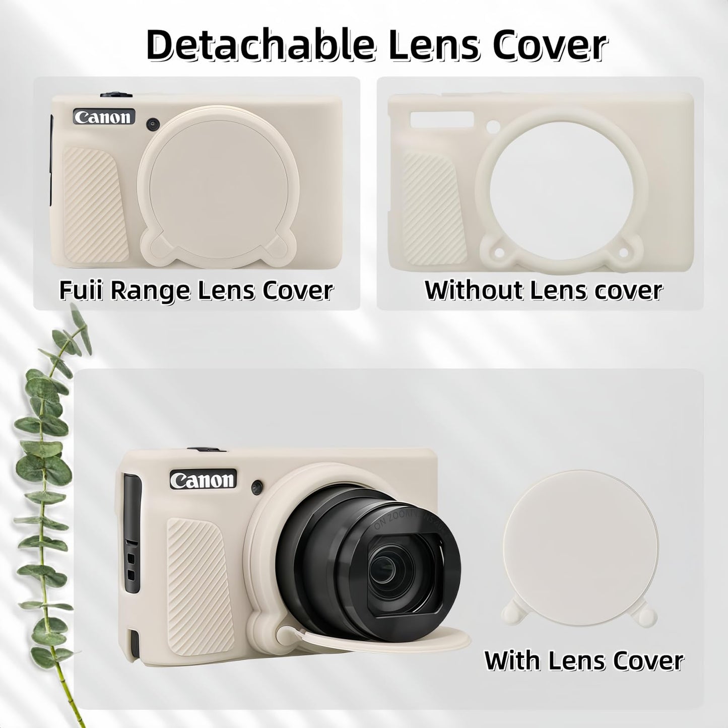 SZHSYJY Camera Case for Canon PowerShot SX740/ SX730 Digital Camera,SX740 HS Case, Soft Silicone Protective Case Removable Lens Cover,Comes with 2