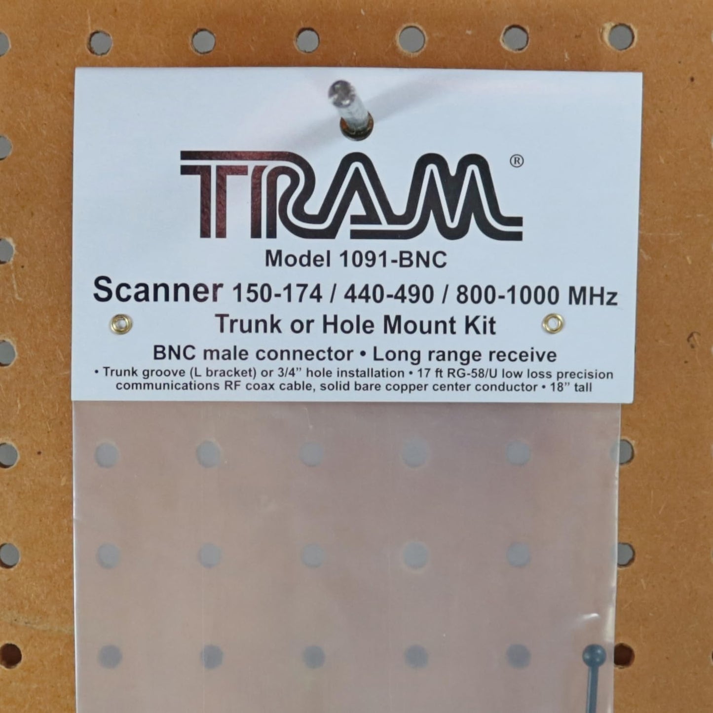 Tram® Scanner Trunk/Hole Mount Antenna Kit with BNC-Male Connector