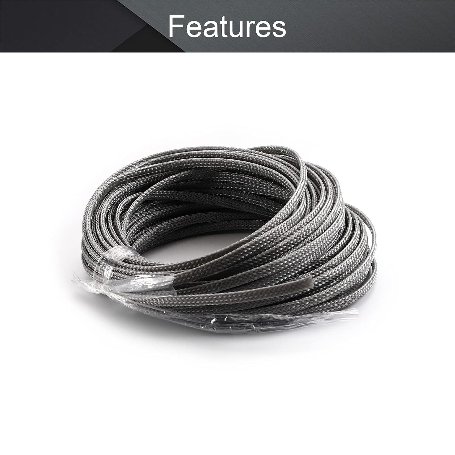 Othmro 32.8ft/10Meter PET Expandable Braided Cable Sleeve, 3/16 Inch Flexible Wire Loom Cord Protector, Cable Management Sleeve Cord Cover for Audio