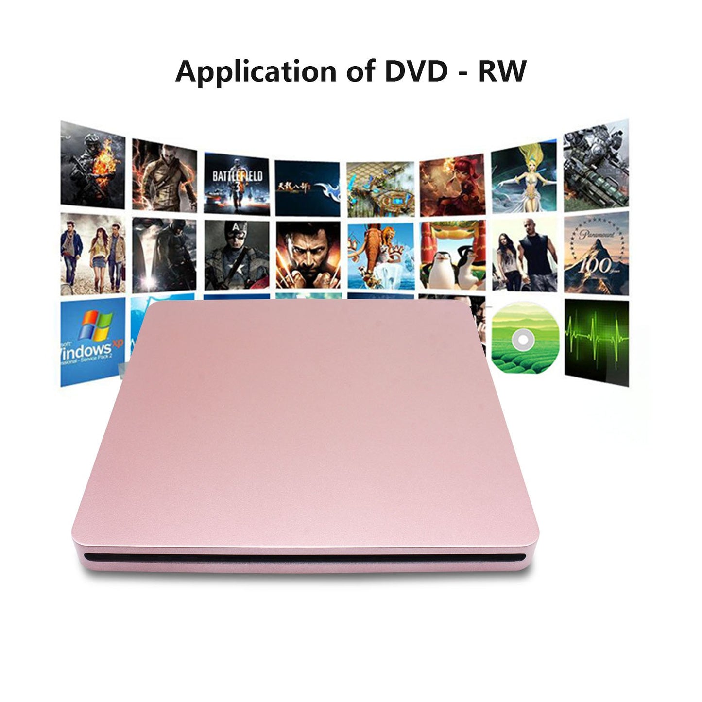 tengertang Type-C Super External Drive,USB Portable External DVD/CD Drive Burner/Reader/Rewriter for The Latest Laptops and Desktops and All-in-one