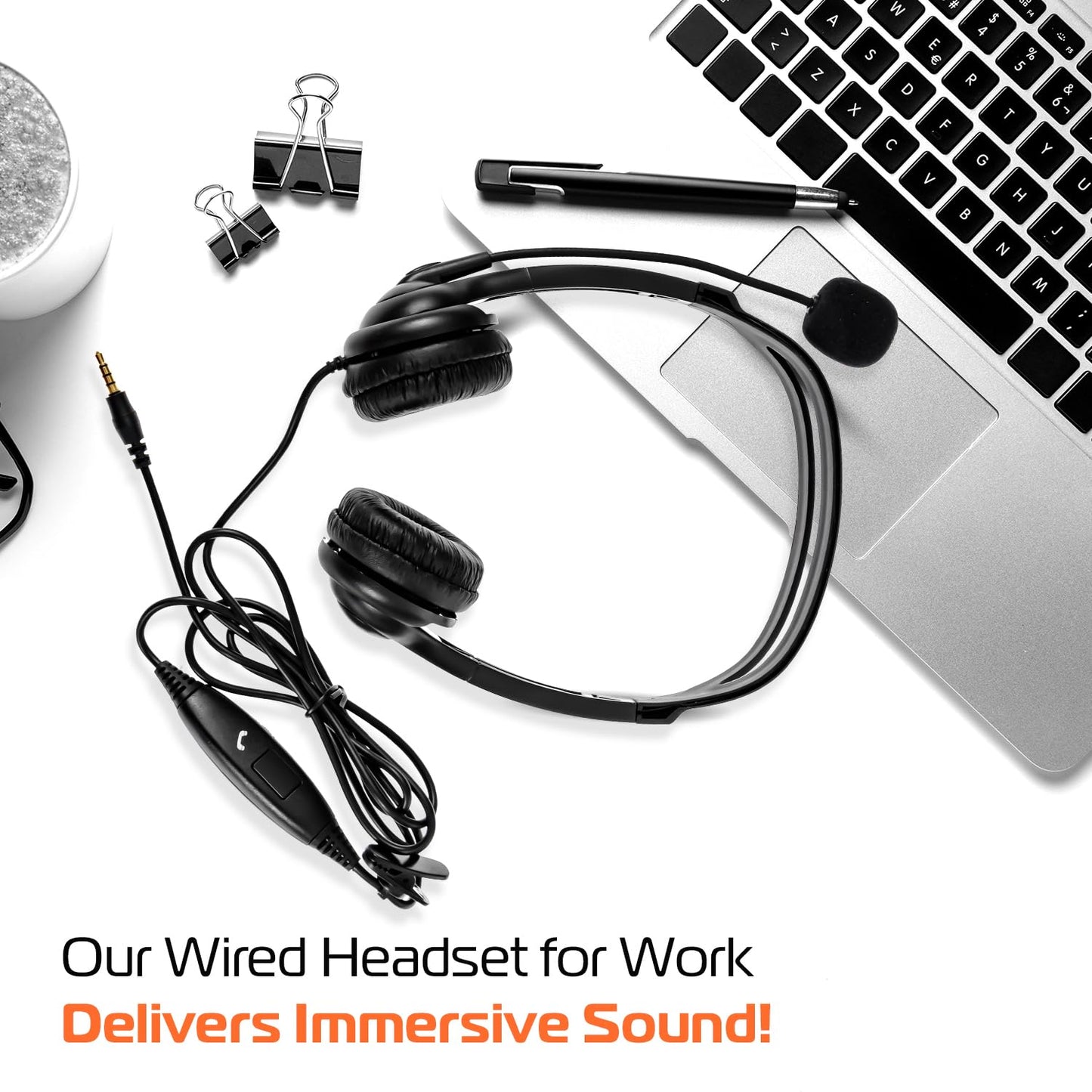 Spracht ZUM3500 Stereo 3.5mm and USB Dual Ear Universal Headset with Microphone | Office Headset for Computer, Smartphones & Tablets | Plug-and-Play…