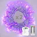 Koxly String Lights, 2 Pack Battery Operated String Lights with Remote Timer Waterproof 8 Modes String Lights for Bedroom,Garden,Party,Xmas Tree