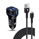 Car Phone Charger Lightning Cable Fast Charging Cargador for iPhone 14 13 12 Pro Max Mini 11Pro 10 SE X XR XS XS Max 8 7 6 Plus, Apple Lightening…