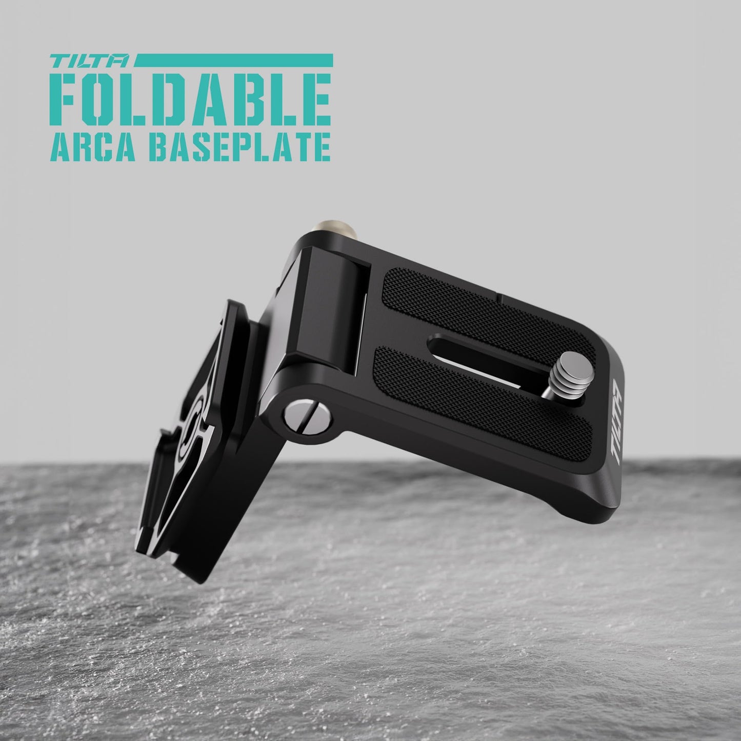 Tilta Foldable ARCA Baseplate - Black | Vertical and Horizontal Configurations | Single Unlock Button | 90° Swivel Mount | Weighs Only 2.45 Ozs