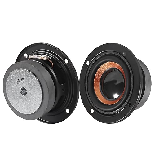 2-Pack 2-Inch 4 Ohm 5W Speakers, 63mm Audio Round Bass Speakers, DIY Home Amplifier Subwoofers, Coaxial Connector, No Power, Paper Body, Portable
