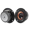 2-Pack 2-Inch 4 Ohm 5W Speakers, 63mm Audio Round Bass Speakers, DIY Home Amplifier Subwoofers, Coaxial Connector, No Power, Paper Body, Portable