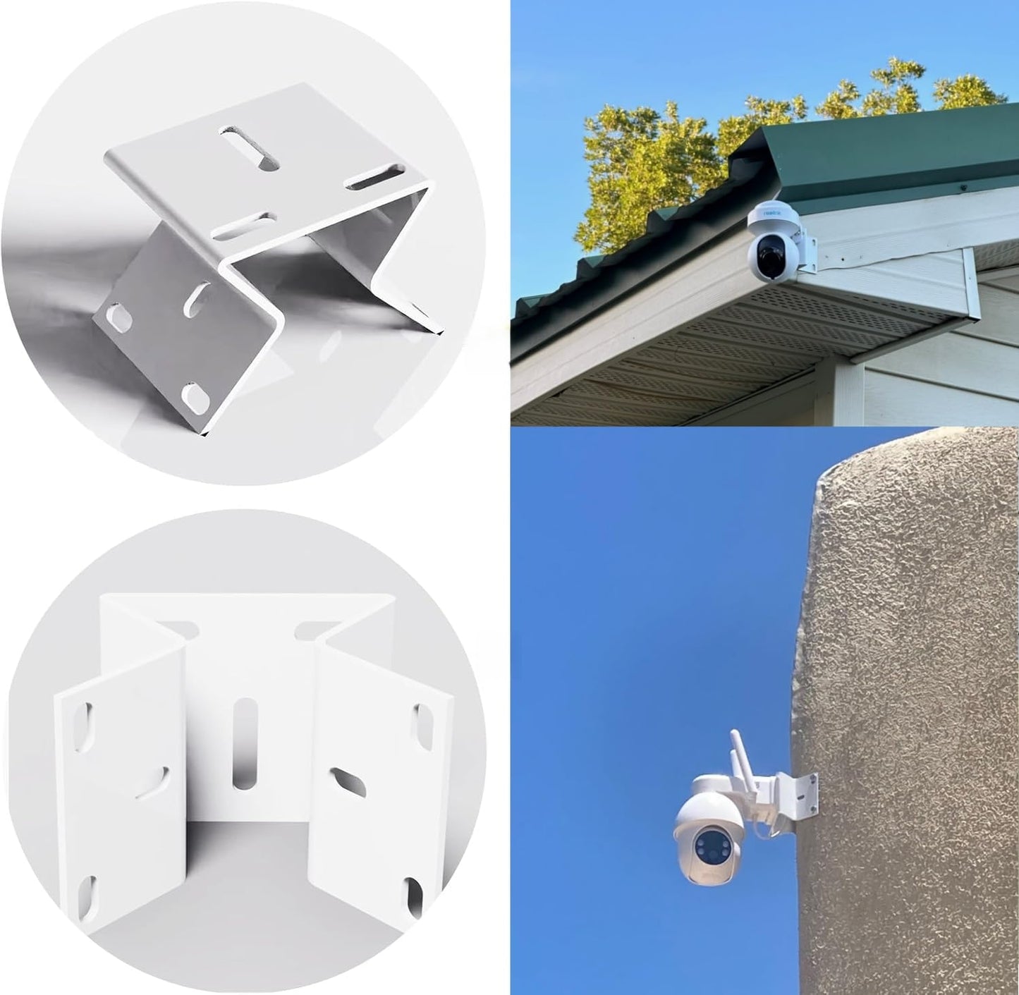 CTXSumTec Steel Corner Mount for Security Cameras - 270° Wide View L-Shape Bracket, Rust-Resistant & Water-Proof, Compatible with eufy soloCam