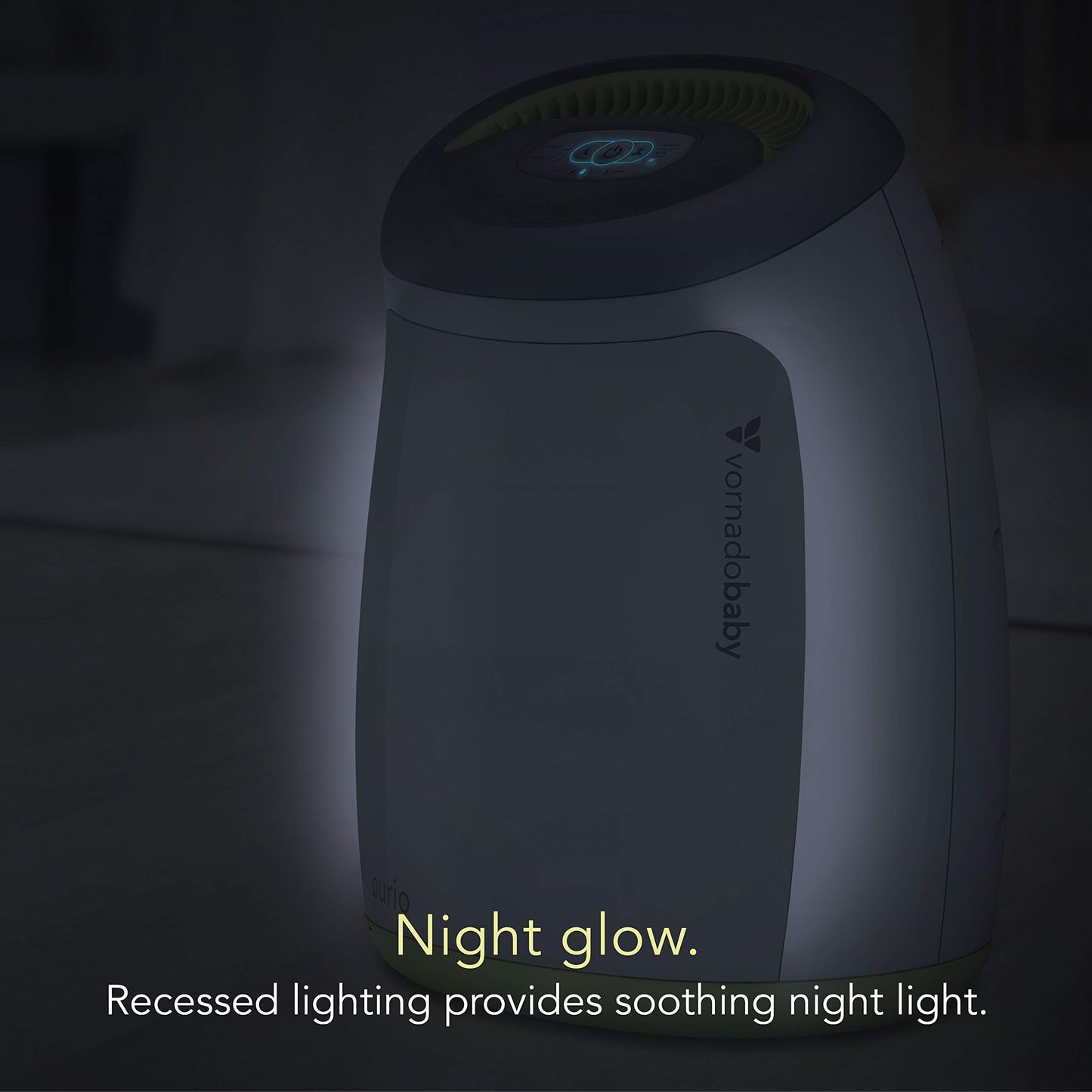 Vornadobaby Purio Nursery Air Purifier with True HEPA Filter, Safety Features, and Soothing Glow, White