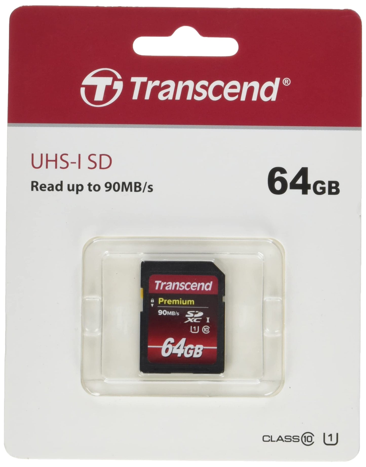 Transcend 64GB SDXC Class 10 Uhs-1 Flash Memory Card Up to 60MB/S (TS64GSDU1)