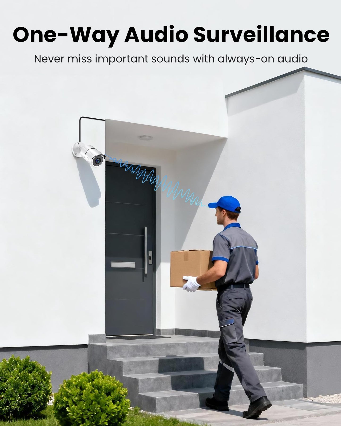 ZOSI 8CH 3K Lite Home Security Camera System, AI Human/Vehicle Detection, 120ft Night Vision, 4pcs 1080P Metal Weatherproof Cameras with Audio, H.265+