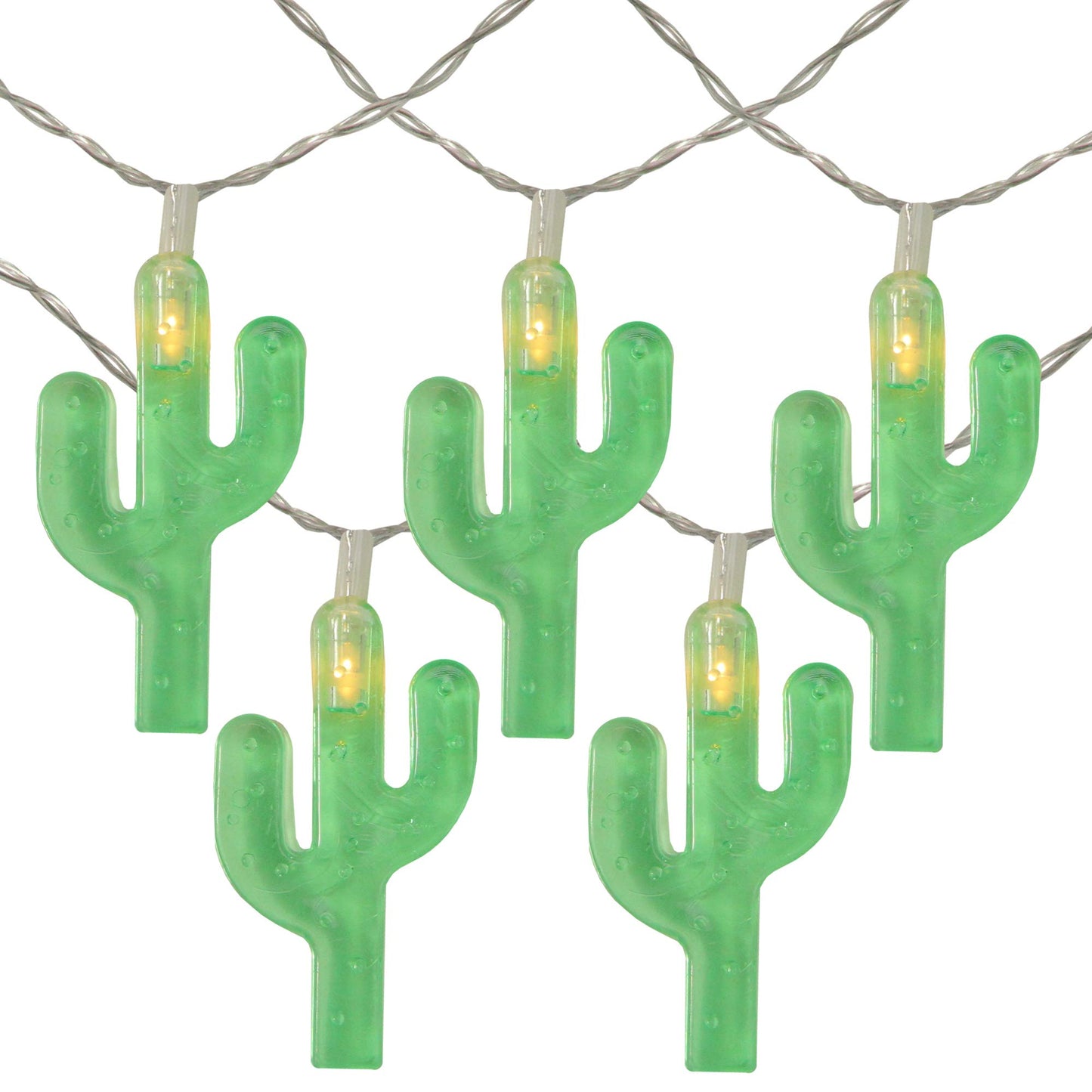 Northlight LED Cactus Indoor Outdoor Patio String Light Set - 4.5' Clear Wire - 10ct