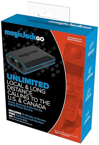 magicJackGO 2017 VOIP Phone Adapter Portable Home and On-The-Go Digital Phone Service. Make Unlimited Local & Long Distance Calls to The U. S.