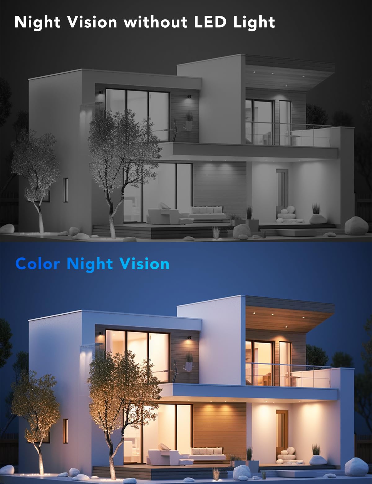 2K Solar Security Cameras Wireless Outdoor, 360°PTZ Battery Powered Cameras for Home Security, 2.4G WiFi Outdoor Camera with Color Night Vision, IP66